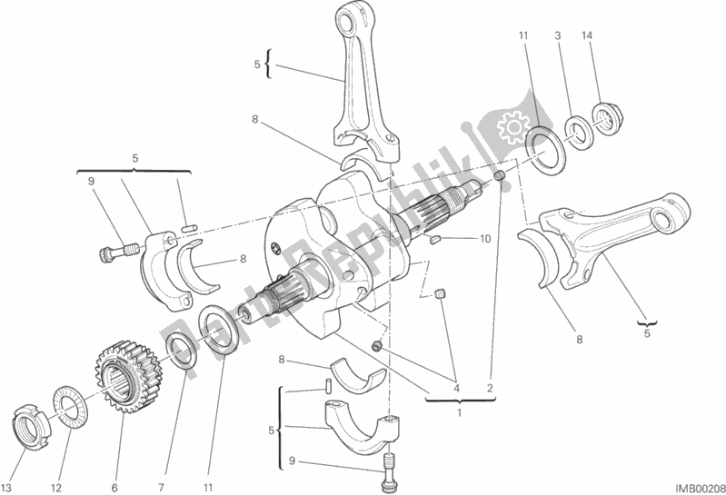 All parts for the Connecting Rods of the Ducati Diavel FL Thailand-Brasil 1200 2015